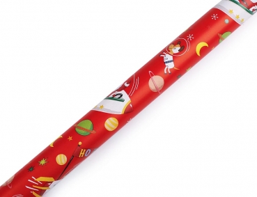 Geschenkpapier Weihnachtsmotive Santa rot Hohoho 70cmx2m